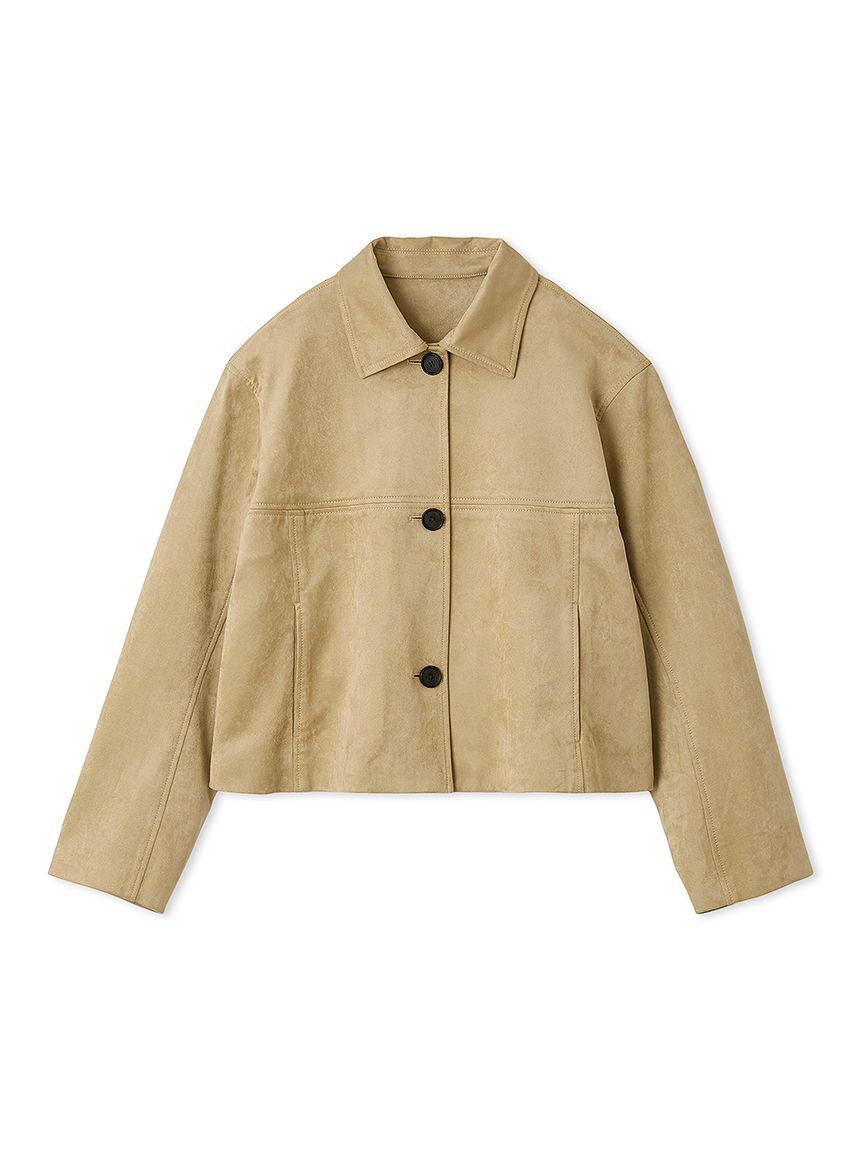 Mila Owen「ショート丈ステンカラーリサイクルスウェードブルゾン」|ブルゾン・スタジャン|