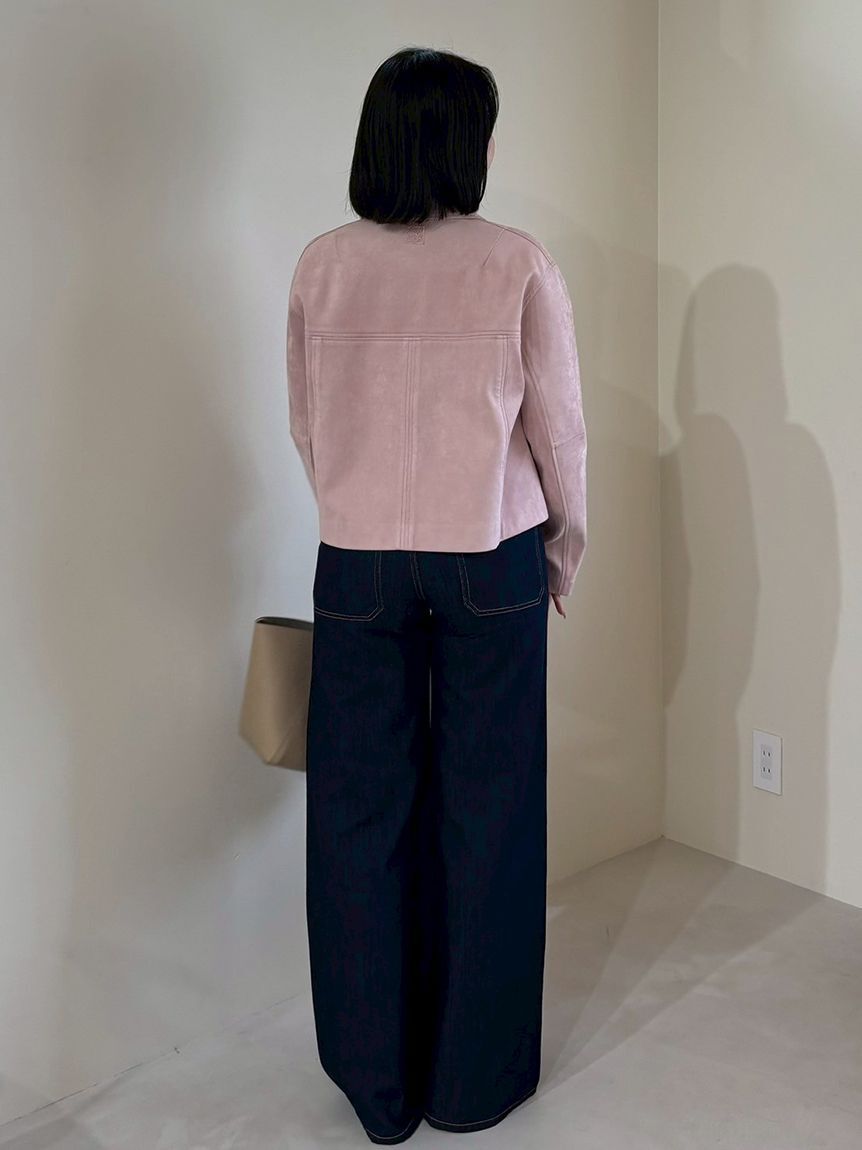 Mila Owen「ショート丈ステンカラーリサイクルスウェードブルゾン」|ブルゾン・スタジャン|