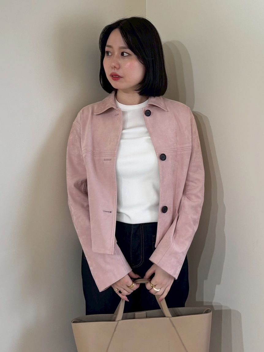 Mila Owen「ショート丈ステンカラーリサイクルスウェードブルゾン」|ブルゾン・スタジャン|PNK