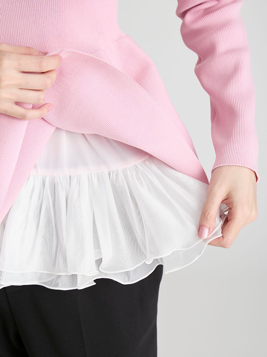 CELFORD「ペプラムドッキングニットプルオーバー」|ニット・セーター|