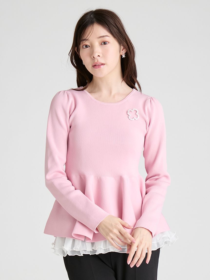 CELFORD「ペプラムドッキングニットプルオーバー」|ニット・セーター|