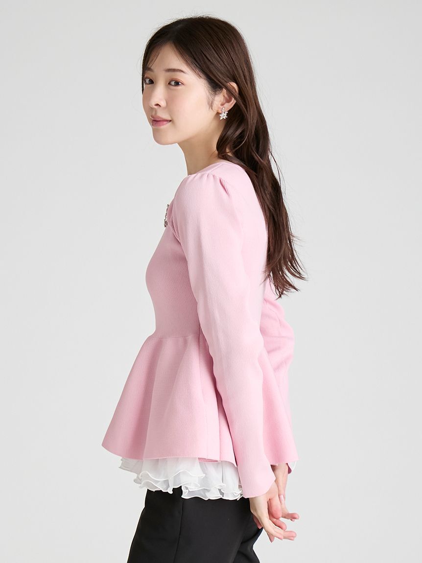 CELFORD「ペプラムドッキングニットプルオーバー」|ニット・セーター|