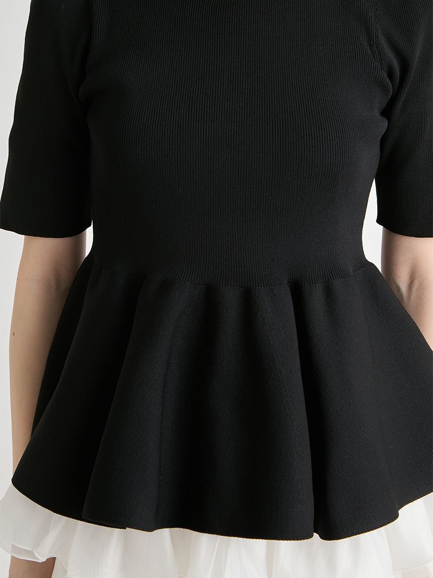 CELFORD「【洗える】ペプラムドッキングニットプルオーバー」|ニット・セーター|