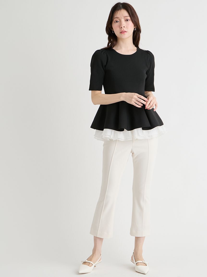 CELFORD「【洗える】ペプラムドッキングニットプルオーバー」|ニット・セーター|