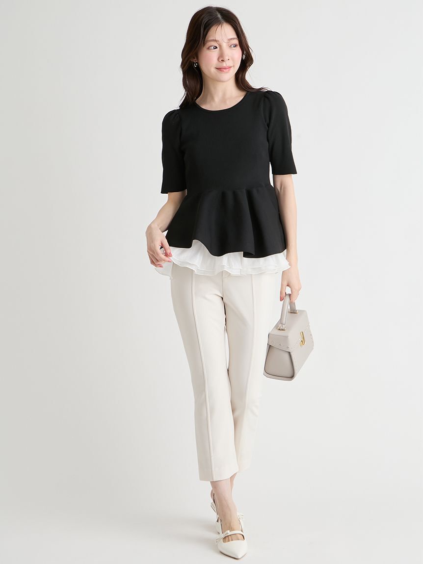 CELFORD「【洗える】ペプラムドッキングニットプルオーバー」|ニット・セーター|