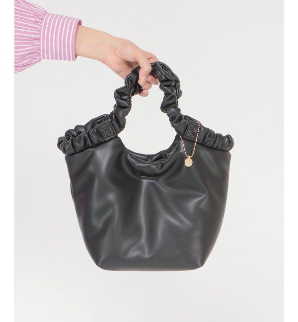 ikka「ギャザーハンドルバッグ」|その他|ブラック