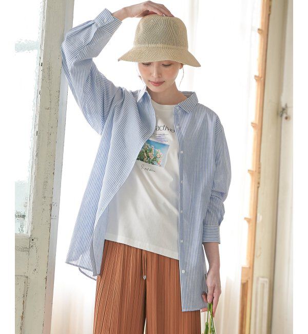 ikka「フレンチリネンMIX長袖シャツ」|シャツ・ブラウス|