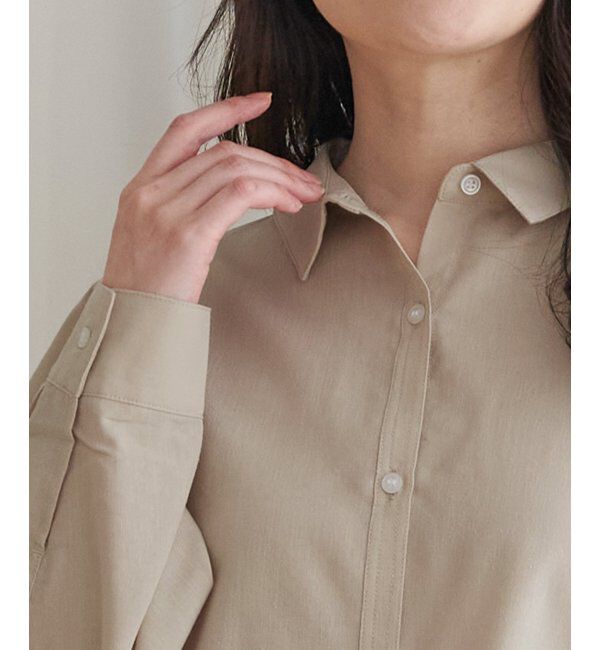 ikka「フレンチリネンMIX長袖シャツ」|シャツ・ブラウス|
