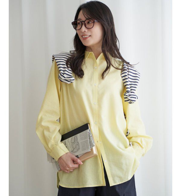 ikka「フレンチリネンMIX長袖シャツ」|シャツ・ブラウス|