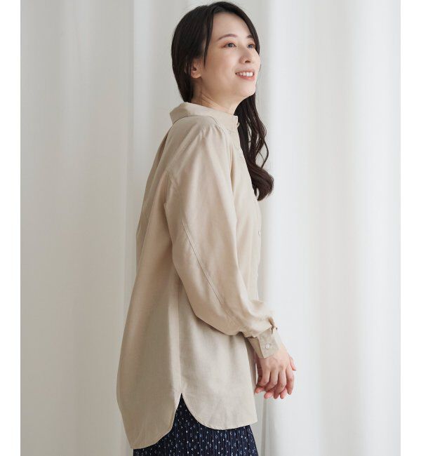 ikka「フレンチリネンMIX長袖シャツ」|シャツ・ブラウス|
