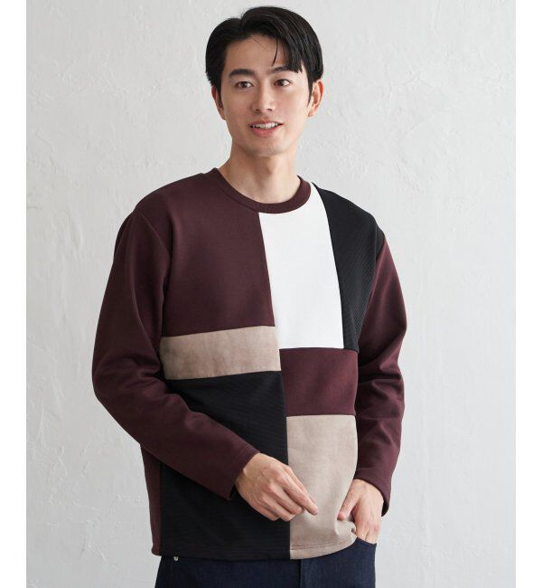 ikka「ブロックスダンボールクルーネック」|パーカー|