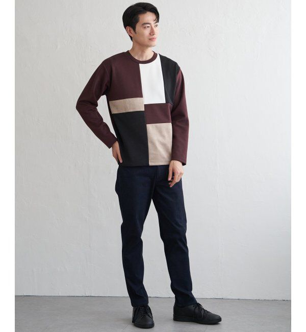 ikka「ブロックスダンボールクルーネック」|パーカー|
