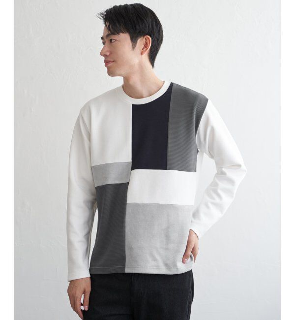ikka「ブロックスダンボールクルーネック」|パーカー|