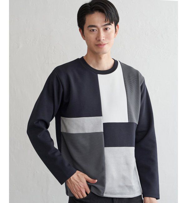 ikka「ブロックスダンボールクルーネック」|パーカー|