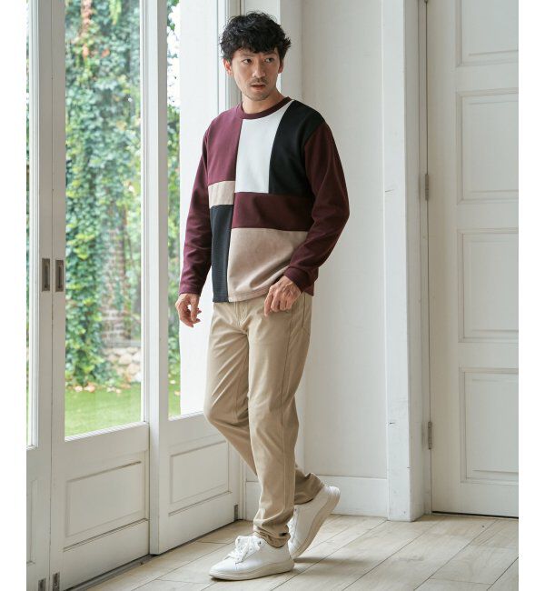 ikka「ブロックスダンボールクルーネック」|パーカー|