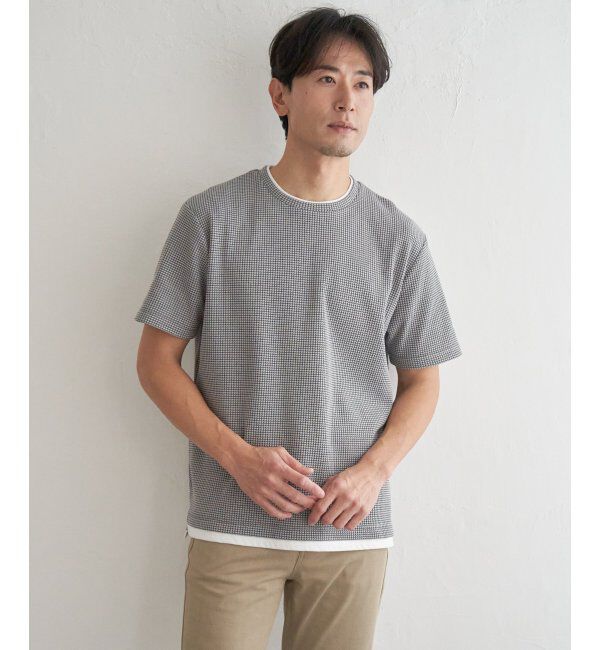 ikka「【抗菌防臭】冷感ドライワッフルフェイクT」|Tシャツ・カットソー|グレー