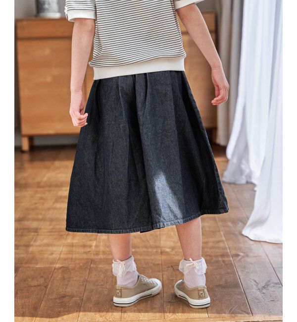 ikka kids「ライトデニムボリュームスカーチョ（120~160cm）」|スカート|