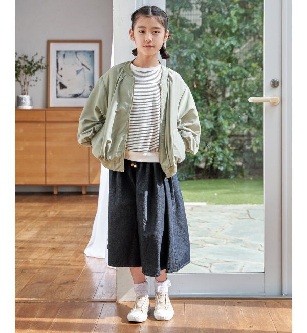 ikka kids「ライトデニムボリュームスカーチョ（120~160cm）」|スカート|