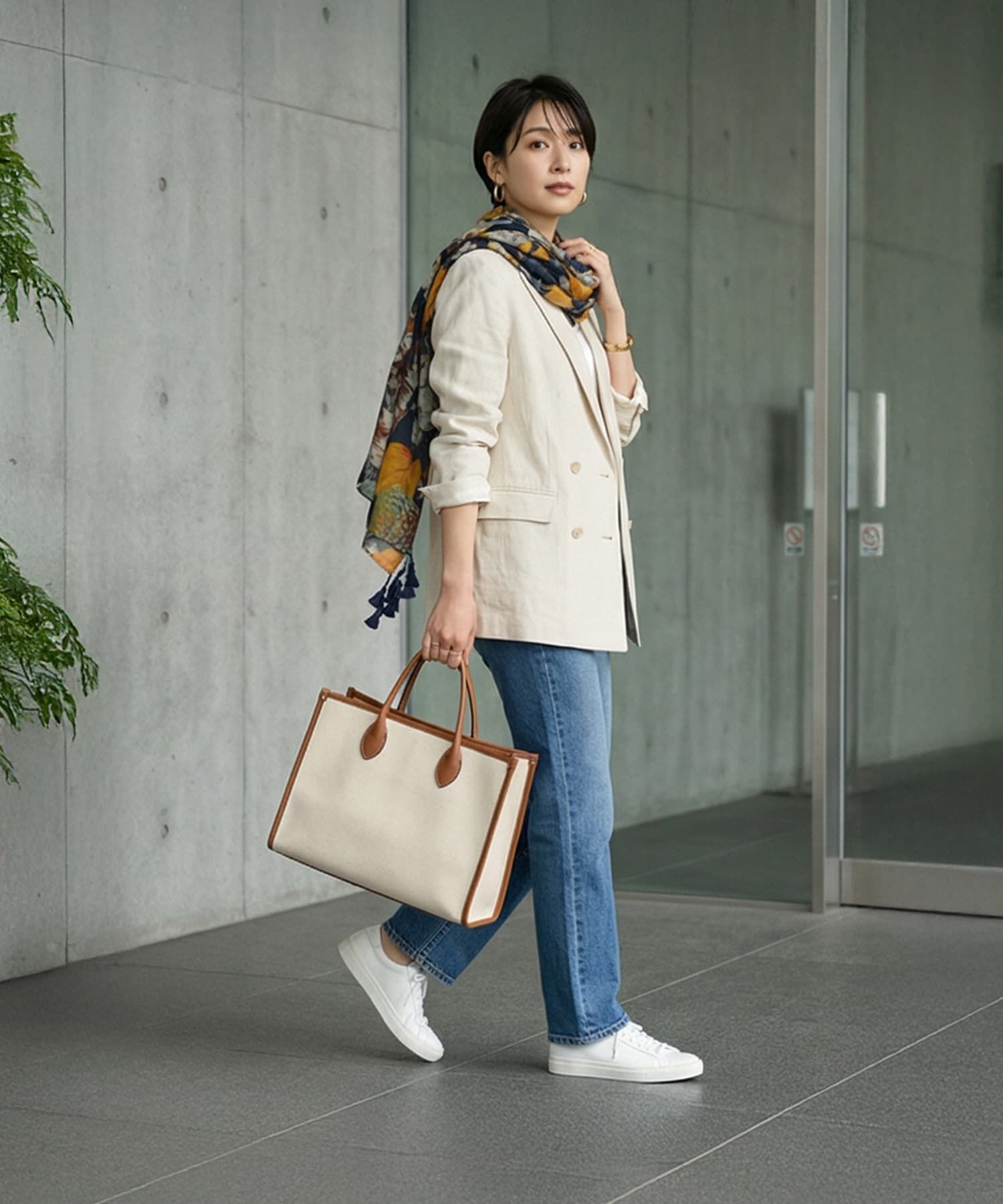 STYLE DELI「【DELI by】フローラルプリントロングストール（タッセル付き）」|ストール|