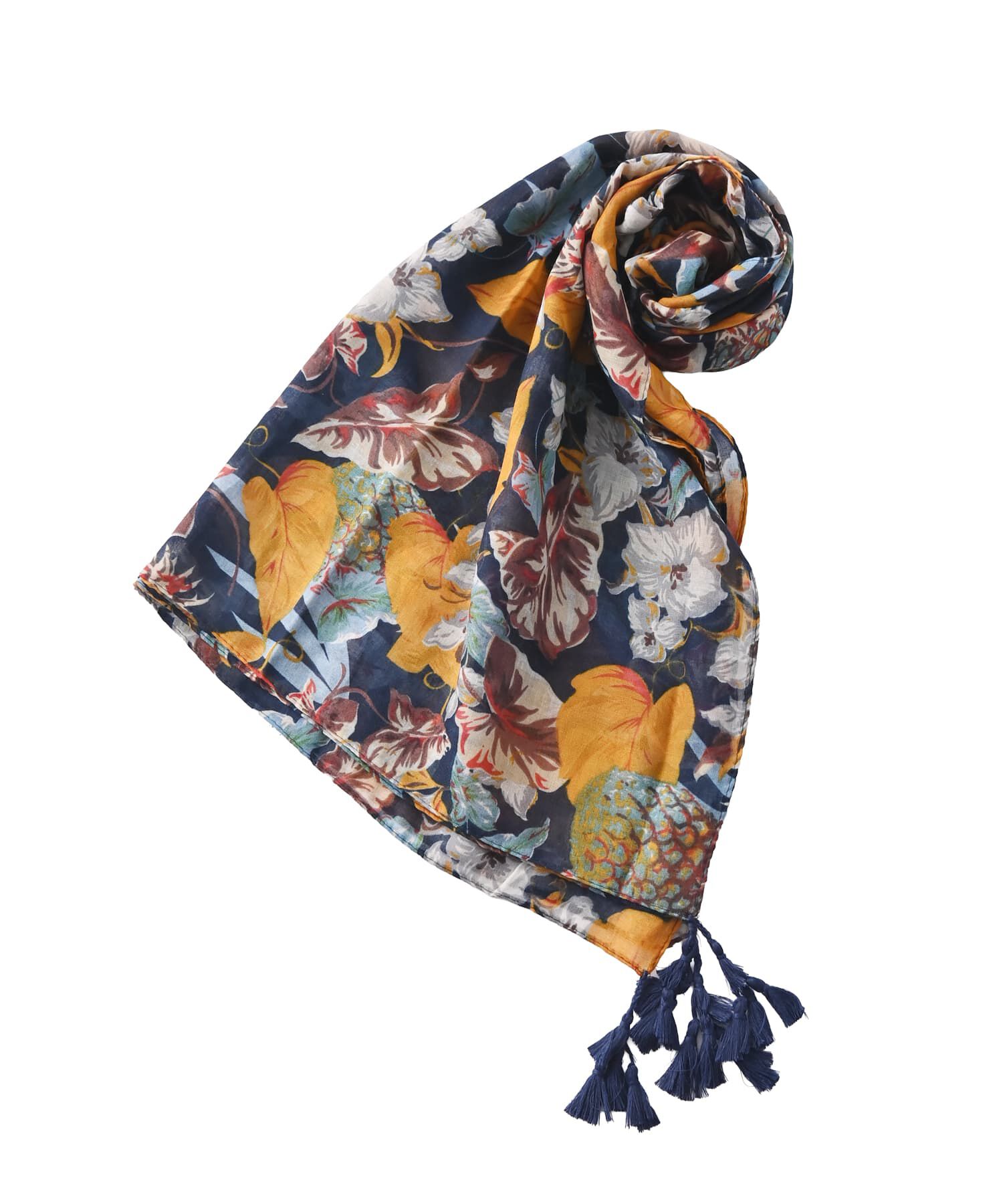 STYLE DELI「【DELI by】フローラルプリントロングストール（タッセル付き）」|ストール|