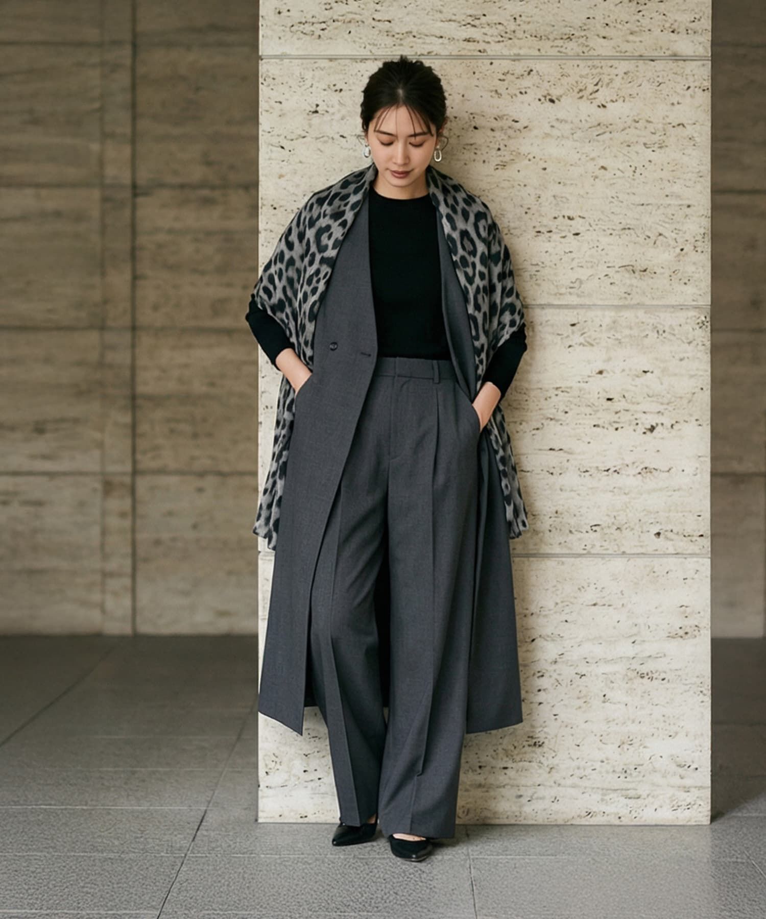 STYLE DELI「【DELI by】レオパードプリント軽量ロングストール」|ストール|