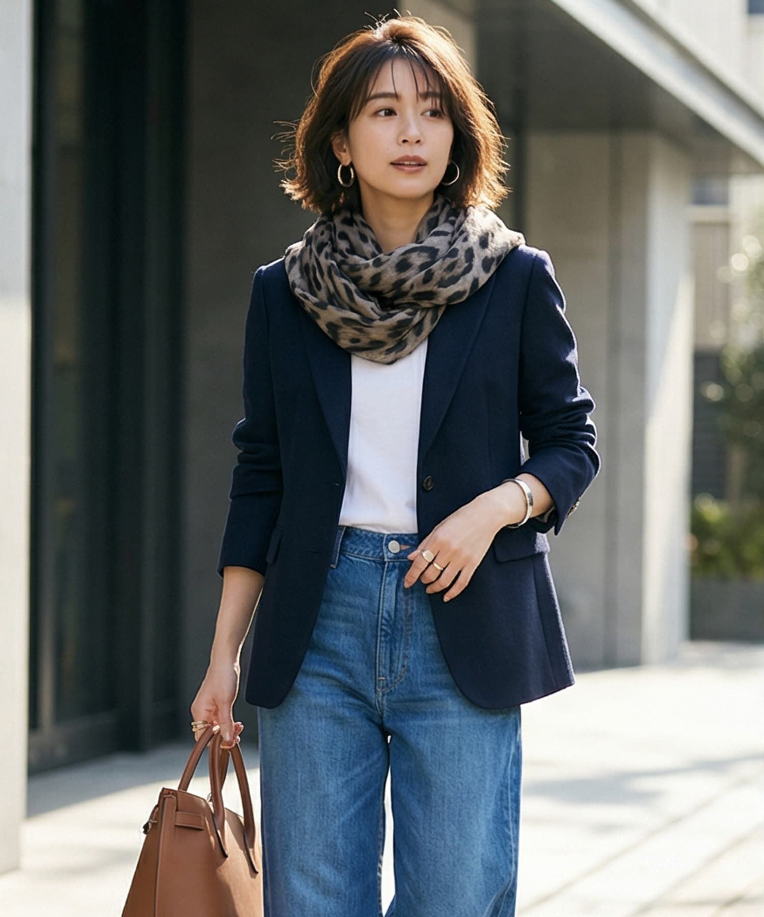 STYLE DELI「【DELI by】レオパードプリント軽量ロングストール」|ストール|