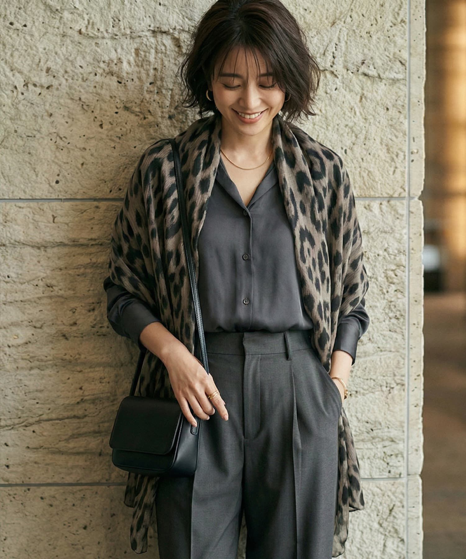 STYLE DELI「【DELI by】レオパードプリント軽量ロングストール」|ストール|