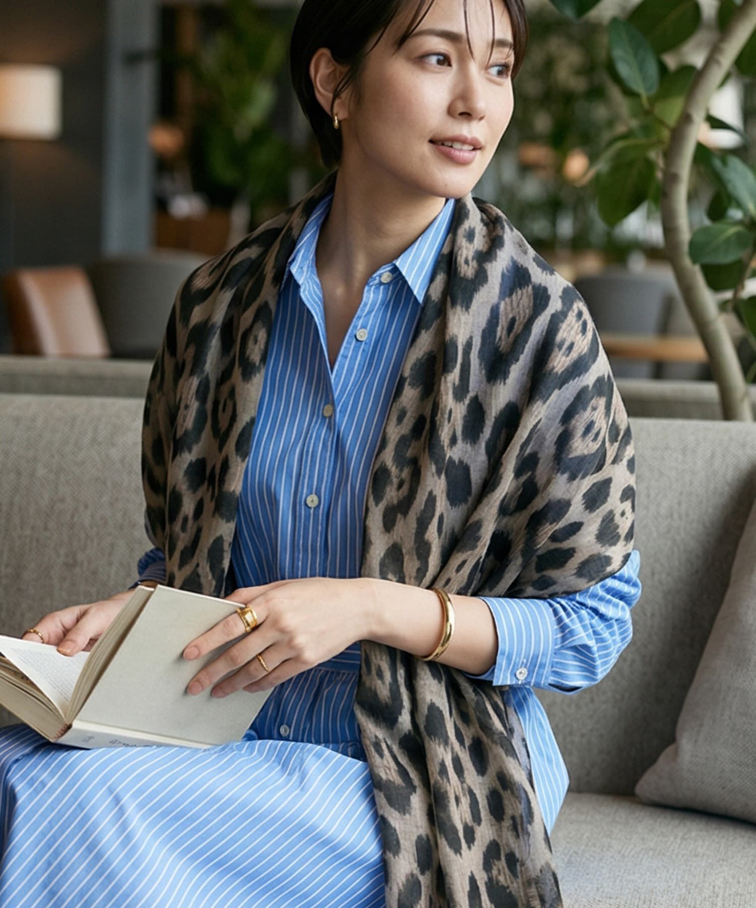 STYLE DELI「【DELI by】レオパードプリント軽量ロングストール」|ストール|