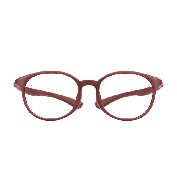  「ボストン型 メガネ | 耐久性抜群 クッション性 柔らかい メタルフリー スポーツ GALILEO レンズ交換券付」|メガネ|レッド3