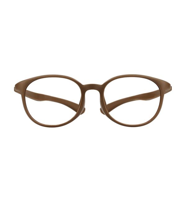 「ボストン型 メガネ | 耐久性抜群 クッション性 柔らかい メタルフリー スポーツ GALILEO レンズ交換券付」|メガネ|薄ブラウン1