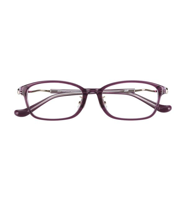  「 ウェリントン型 メガネ | 軽量 眼鏡 伊達めがね 度付き レディース CLASSIC (クラシック) レンズ交換券付」|メガネ|パープル