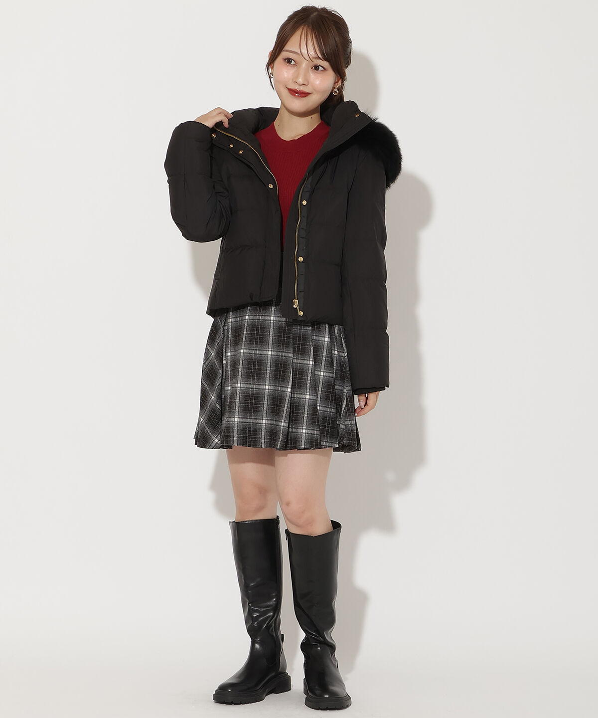 アンドクチュール「FOXファー付きショートダウン」|ダウン|