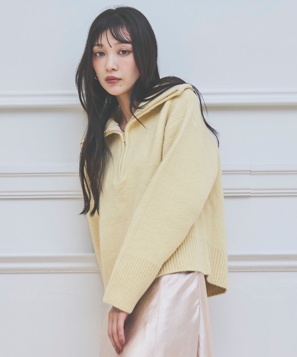 アンドクチュール「ZIPビッグカラープルオーバー」|ニット・セーター|