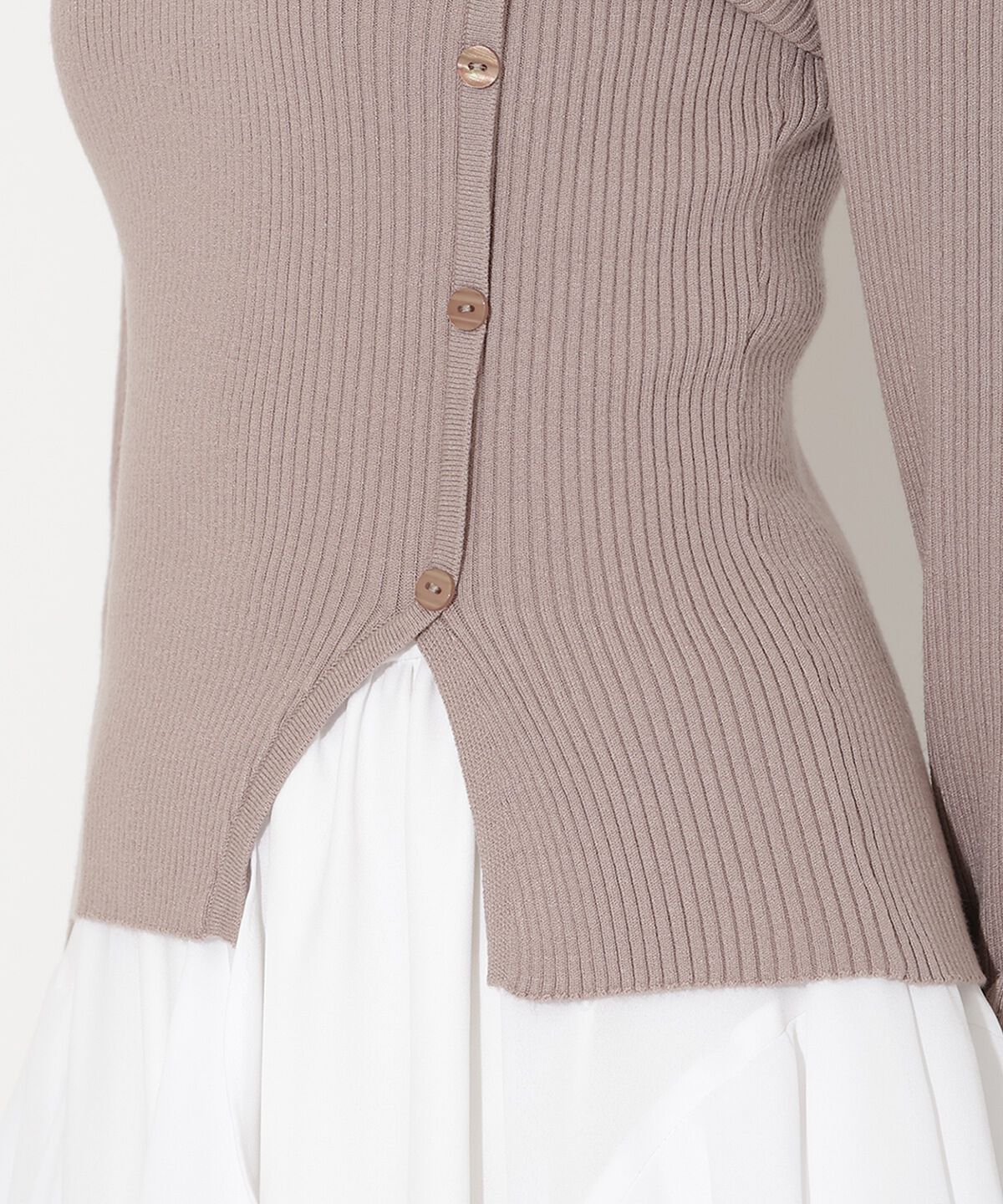 アンドクチュール「アシメリボンスリットプルオーバー」|ニット・セーター|