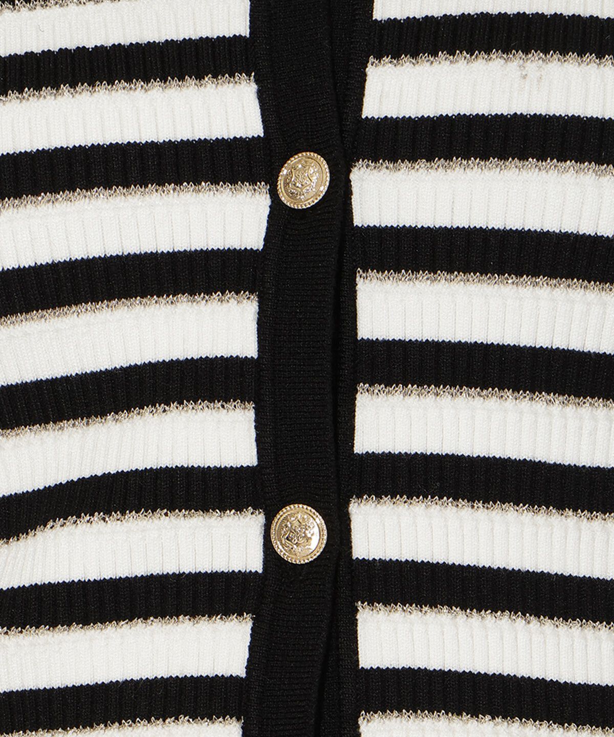 アンドクチュール「ラメボーダーニットカーディガン」|カーディガン|