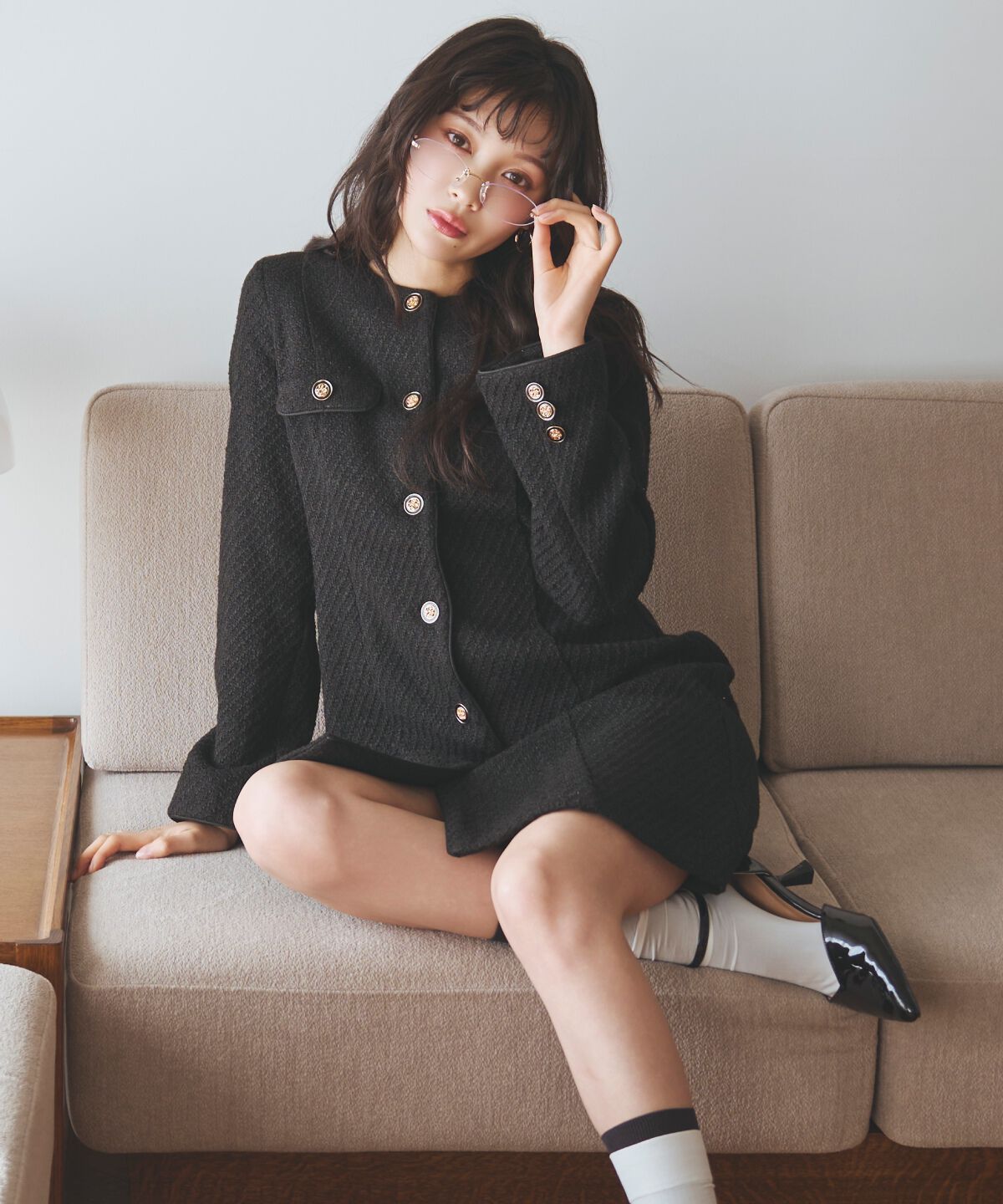 アンドクチュール「ツイードミニワンピース」|ワンピース|