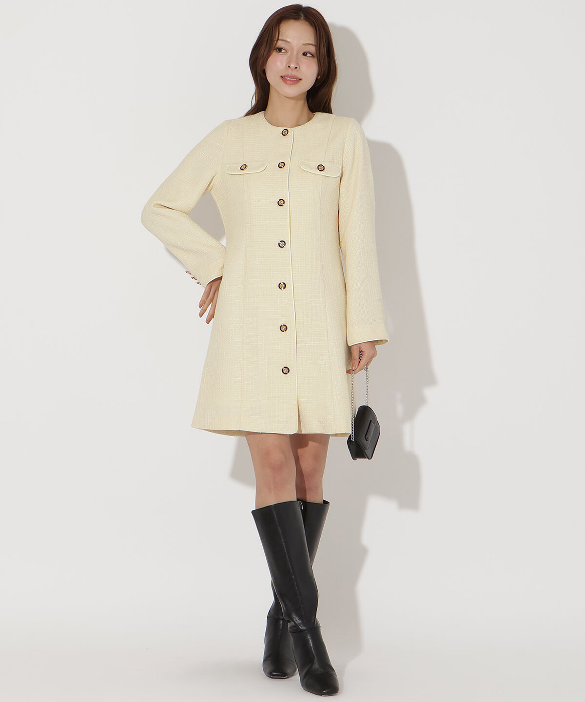 アンドクチュール「ツイードミニワンピース」|ワンピース|