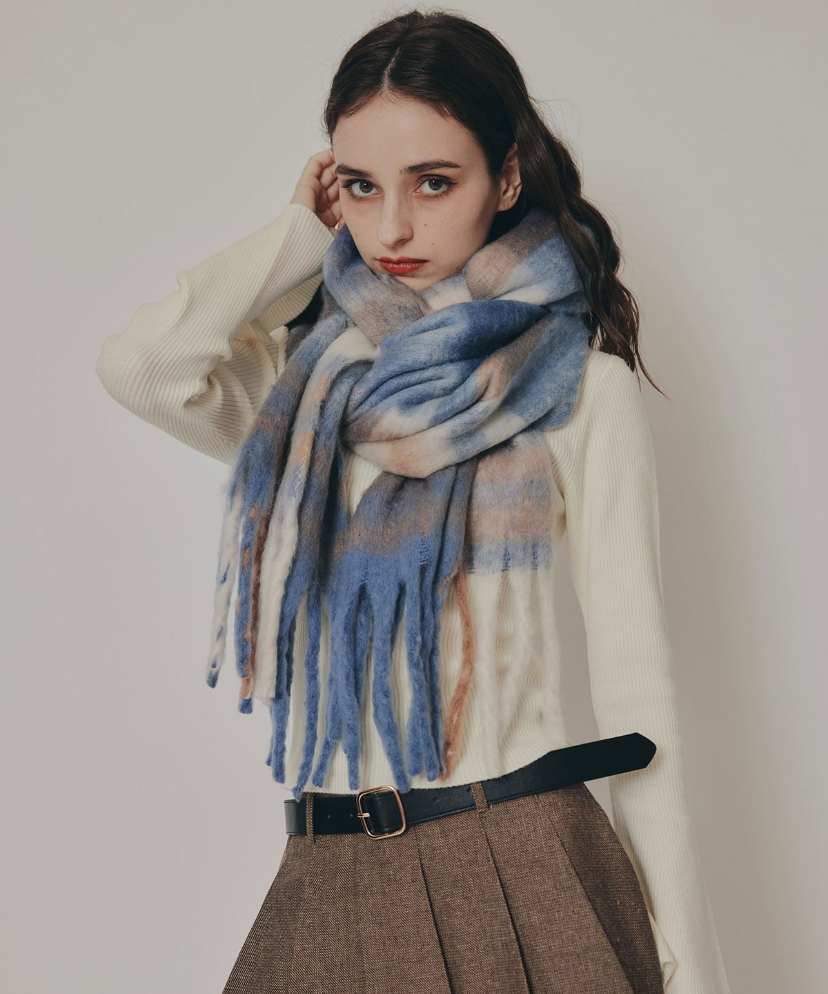 REDYAZEL「ワイドチェックマフラー」|マフラー|