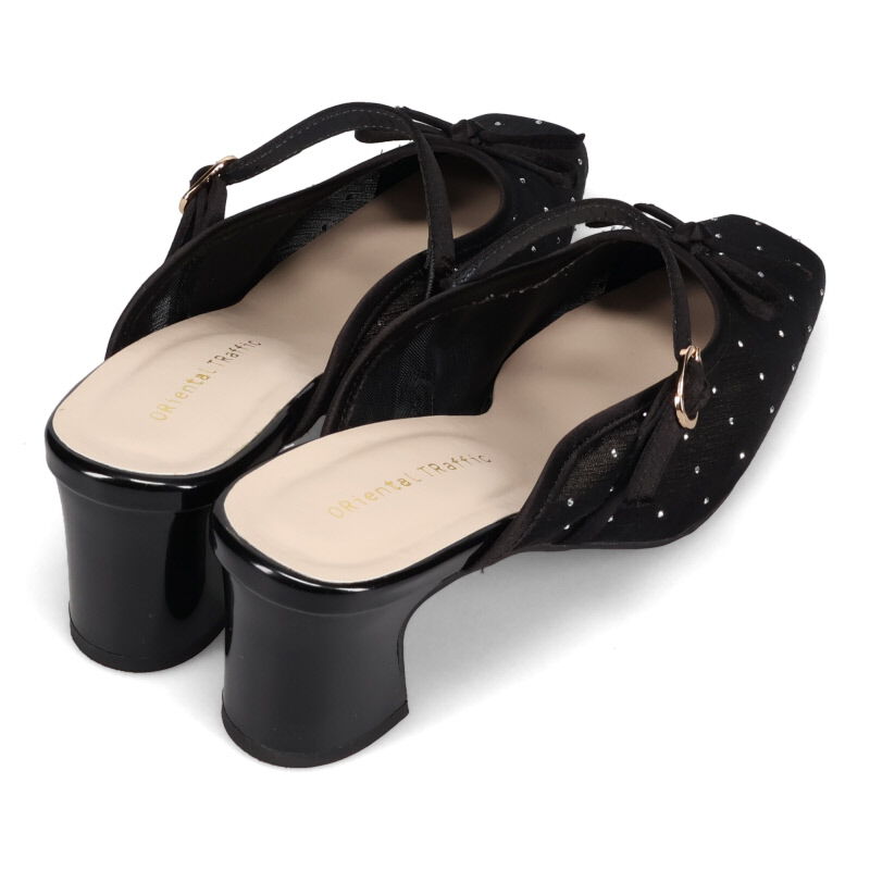 ORiental TRaffic「●2026春夏新作●ラインストーン&times;リボンシアーパンプス/61119」|パンプス|