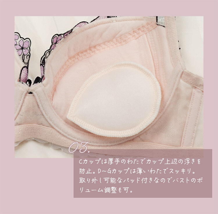 intesucre「アンテシュクレ なでしこブラ  ブラジャー単品 C-G/65-75 IBT384」|インナー|