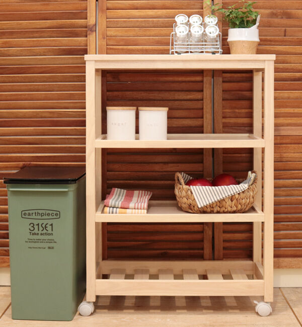 B-COMPANY「隙間収納　SOUPスリムワゴン4段」|食器・キッチングッズ|