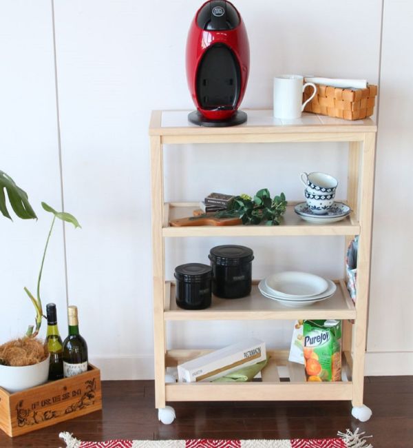 B-COMPANY「隙間収納　SOUPスリムワゴン4段」|食器・キッチングッズ|