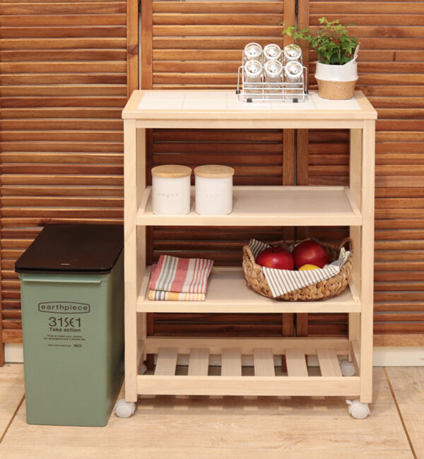 B-COMPANY「隙間収納　SOUPスリムワゴン4段」|食器・キッチングッズ|