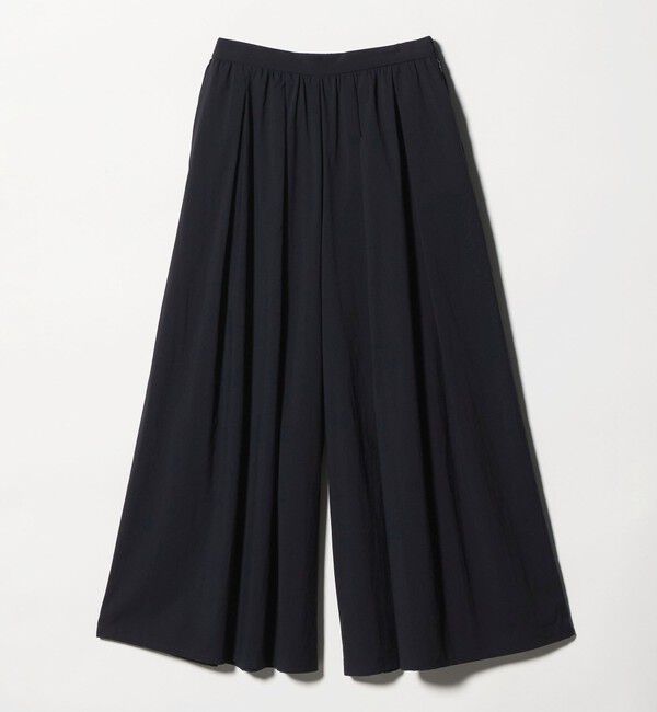 UNITED ARROWS「ギャザー フレア パンツ ‐ウォッシャブル‐」|チノ|BLACK