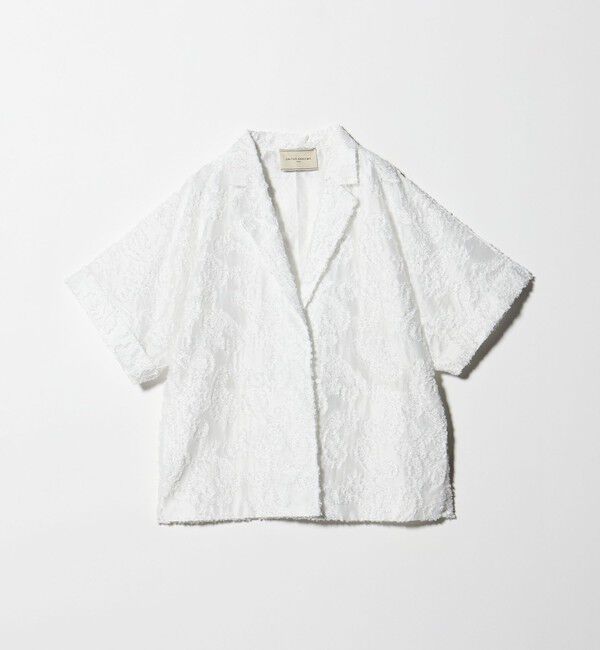 UNITED ARROWS「ラメ カット ジャガード ジャケット ‐ウォッシャブル‐」|テーラードジャケット|WHITE