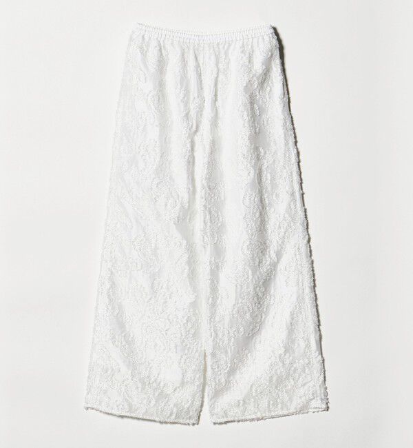 UNITED ARROWS「ラメ カット ジャガード ストレート パンツ ‐ウォッシャブル‐」|チノ|WHITE