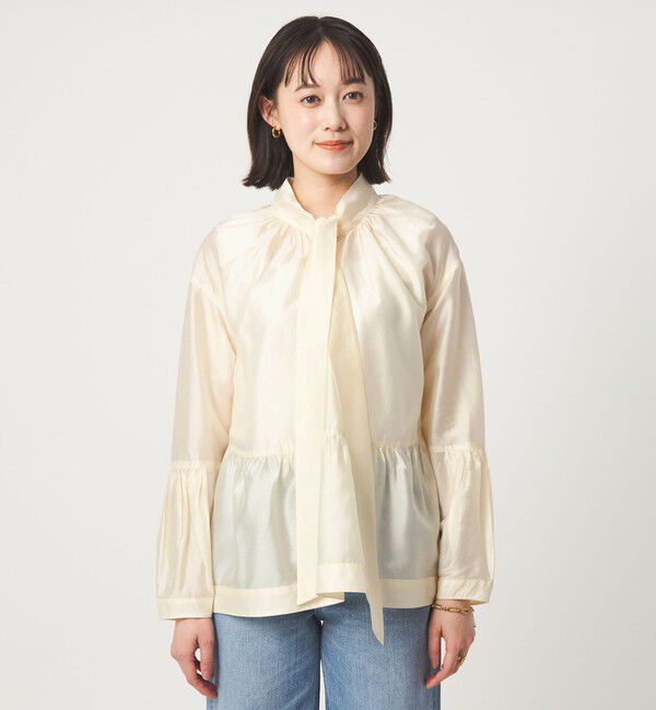 UNITED ARROWS green label relaxing「【別注】＜dahl'ia＞シアー ボウタイ ブラウス」|シャツ・ブラウス|