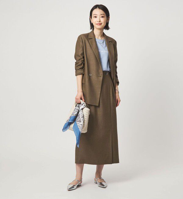 UNITED ARROWS green label relaxing「［size SHORTあり］リネンライク スリット タイト スカート」|タイト|