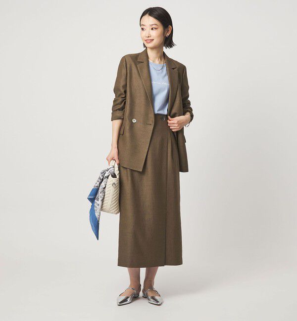 UNITED ARROWS green label relaxing「［size SHORTあり］リネンライク スリット タイト スカート」|タイト|