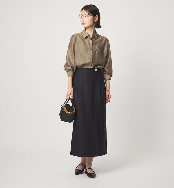 UNITED ARROWS green label relaxing「［size SHORTあり］リネンライク スリット タイト スカート」|タイト|